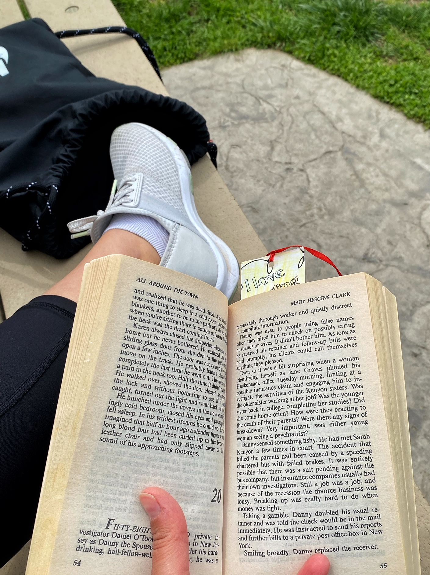 Reading my book at the park! 